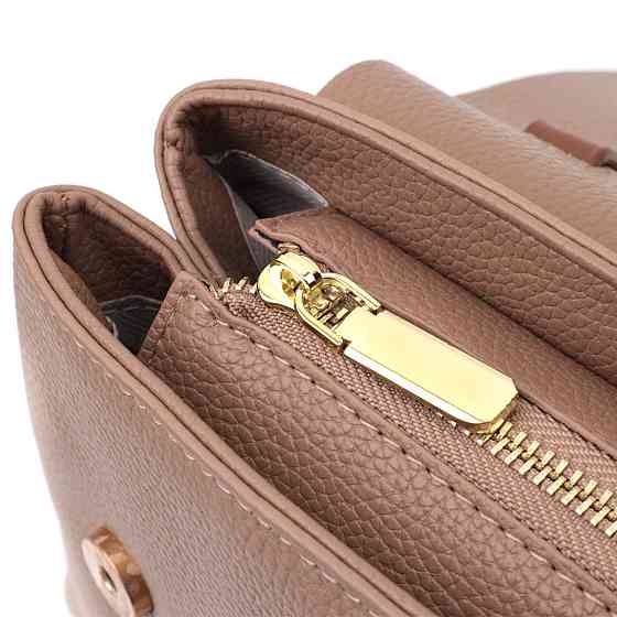 Ділова сумка для жінок з короткою ручкою з натуральної шкіри Vintage 22668 Коричнева Київ