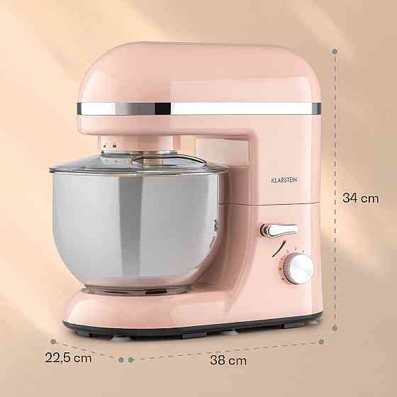 Кухонний комбайн Bella Elegance 2000 Вт/2,7 к.с./5.2 літра з неіржавкої сталі без BPA троянда (Німеччина, Рівне