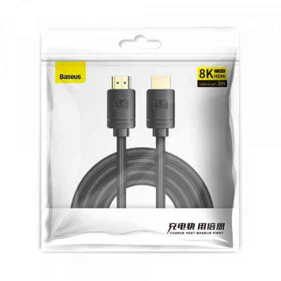 Кабель HDMI M - M, 3m, V2.1 8K, High Definition Series CAKGQ-L01 Baseus Чорний (CAKGQ-L01) Київ