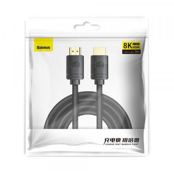 Кабель HDMI M - M, 3m, V2.1 8K, High Definition Series CAKGQ-L01 Baseus Чорний (CAKGQ-L01) Київ - фото 5