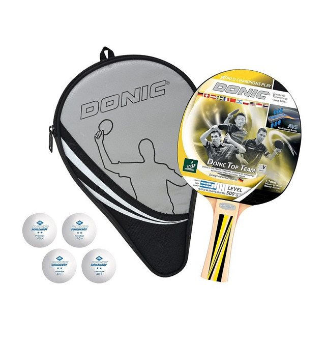 Набір для пінг-понгу Donic Top Team 500 Gift set (ракетка+чохол+4м'яча) 788451 Вишневе - фото 1