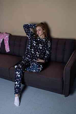 Жіноча стильна повсякденна плюшева піжама плюшевий фліс Синій, 46/48 Одеса