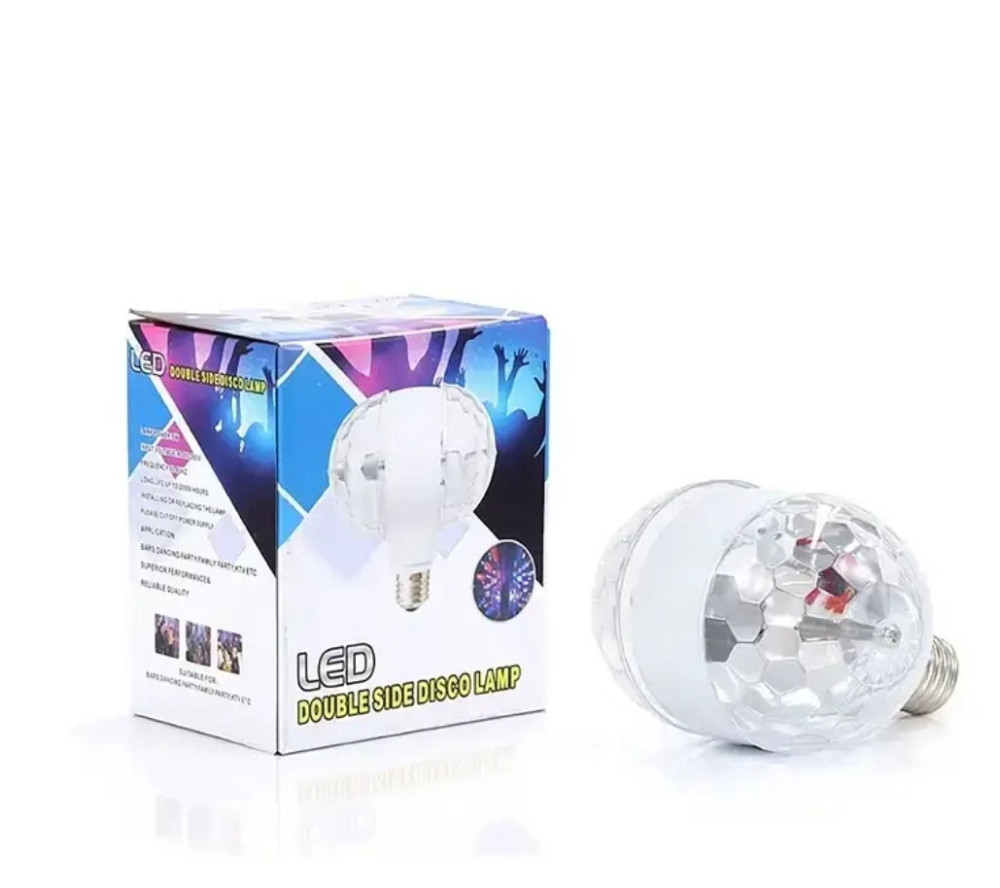 Світлодіодна обертова подвійна лампочка зоряне небо (мультиколірнв) від розетки і цоколя. Київ - фото 2