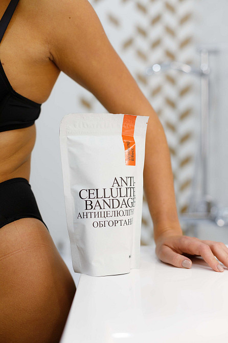 Набор Антицеллюлитные обертывания + жидкость с разогревающие эффектом Anti-cellulite Warming Effect (12 процедур) Hillary Киев - изображение 2