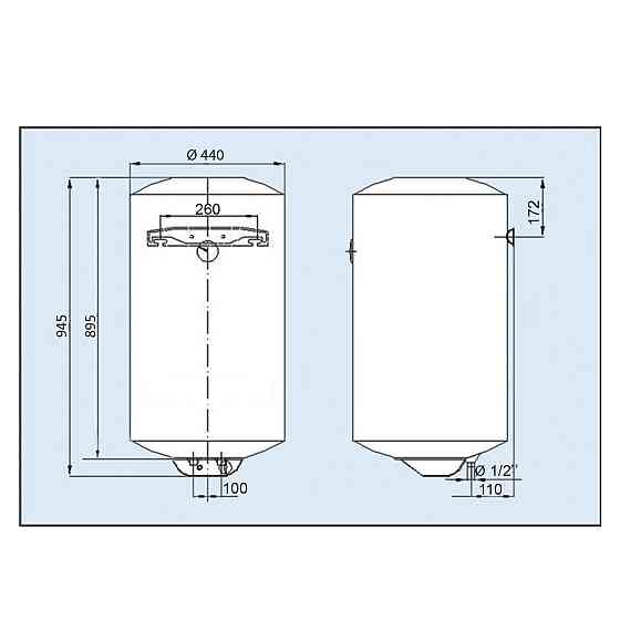 Водонагрівач LEOV LV Dry 100 l сухий тен (100L D) Тернопіль