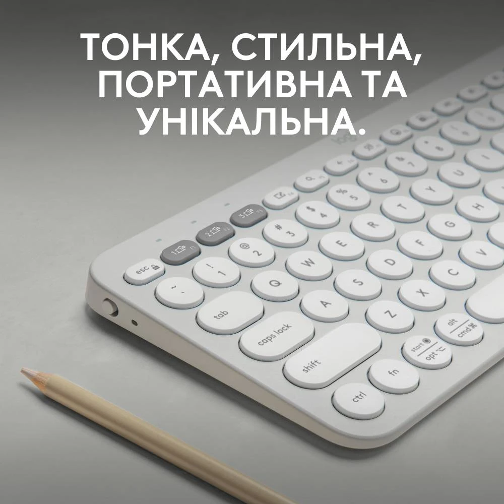 Клавіатура Logitech K380s Pebble Keys 2 Tonal White (6915630) Київ - фото 7