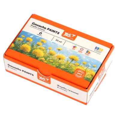 Гуашевые краски Yes Orange Line 6 кольорів по 20 мл (230430) Винница