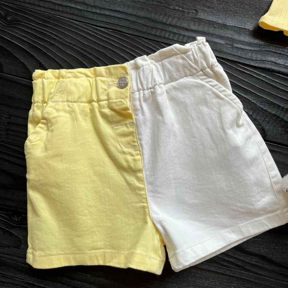 Дитячі Джинсові Шорти Для Дівчинки LC Waikiki Жовто-Білі 5-6 років (110-116см) пакунок малюка Киев - изображение 3