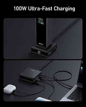 Сетевое зарядное устройство Anker Charging Base for Anker Prime 100W Black (7198080) Киев