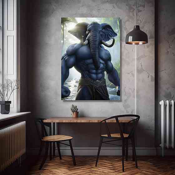 Картина Холсті в спортзал  Слон  KLM_13 50x70 см Киев