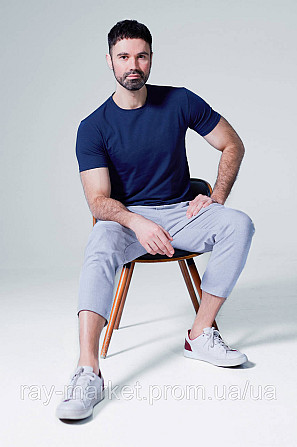 Футболка базова Ray Premium Fit чоловіча темно-синя (U0102-Navy Blue) L Київ - фото 6