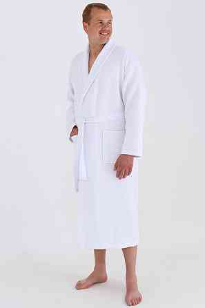 Мужской вафельный халат Ideal Textile XXXL белый (56860524) Черновцы