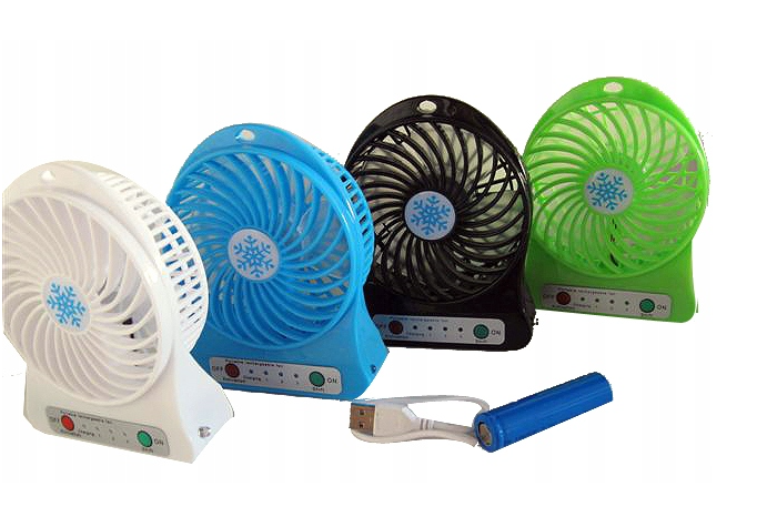 Портативний настільний міні-вентилятор 3 швидкості, акумулятор знімний FAN-001, без підбору за кольором Одеса - фото 4