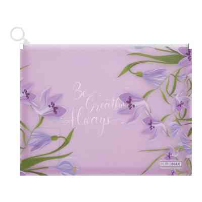 Папка - конверт Buromax на zip-молнии А4 матовый полупрозрачный пластик, ARABESKI, лавандовый (BM.3975-39) Винница