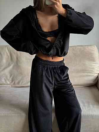 Жіночий стильний повсякденний велюровий костюм велюр плюш Одеса