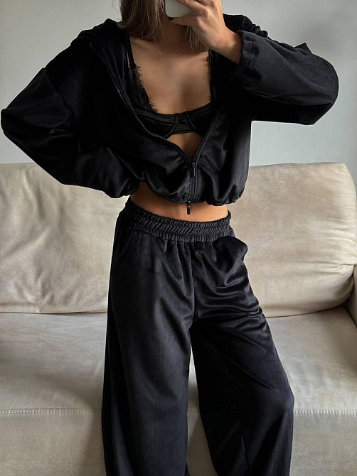 Женский стильный повседневный велюровый костюм велюр плюш Одесса - изображение 3