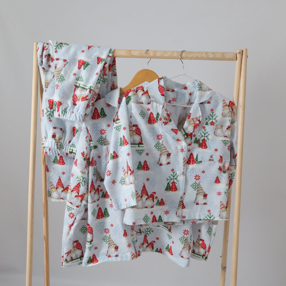 Фемелі новорічні теплі піжами з гномами жіноча та дитяча (сорочка+штани) Кам'янець-Подільський - фото 2