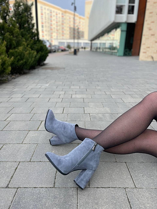 Nivelle Черевики жіночі NIVELLE сірі натуральна замша каблук 9.5см 36-39 (3024) Коломия - фото 8