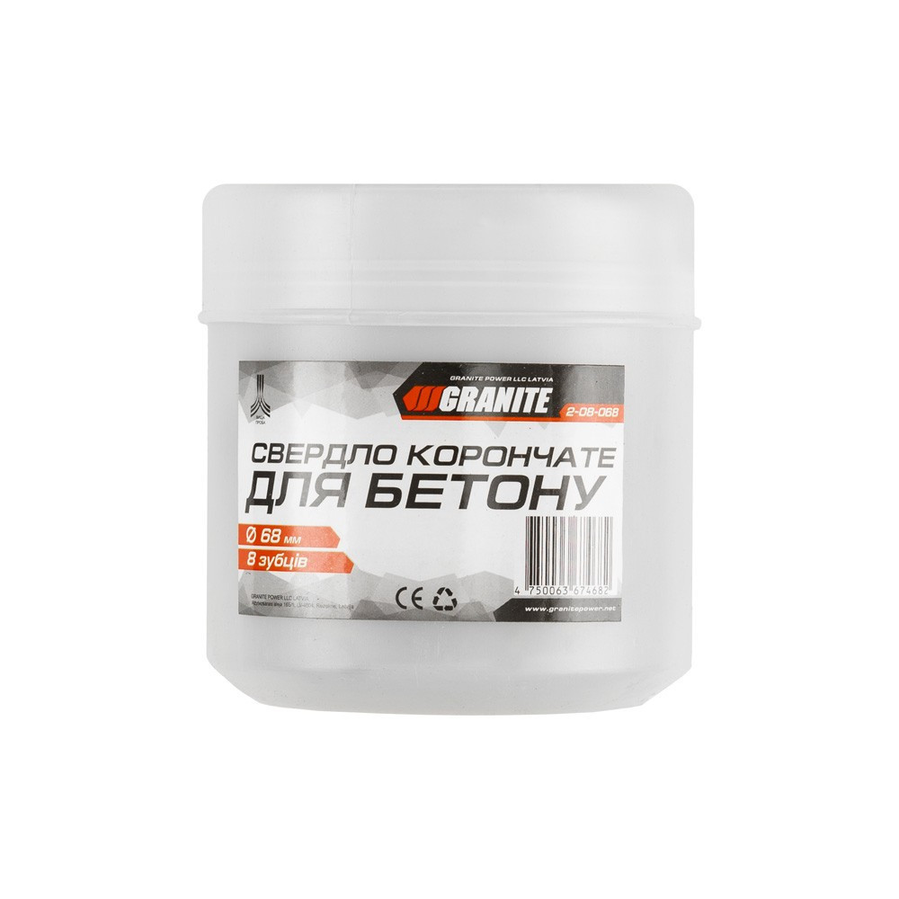 Свердло корончате для бетону GRANITE 68 мм 8 зубців 2-08-068 Ровно - изображение 2