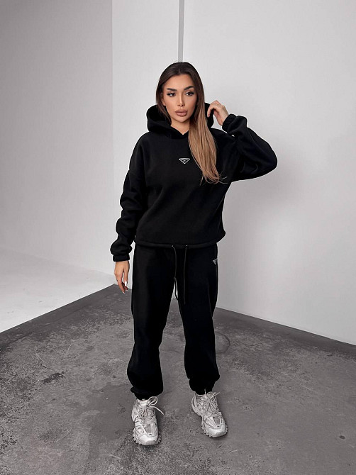Женский теплый костюм, из флис полара L-XL, Чорний Одеса - фото 7