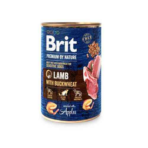 Вологий корм Brit Premium by Nature для собак, ягня з гречкою, 400 г Київ
