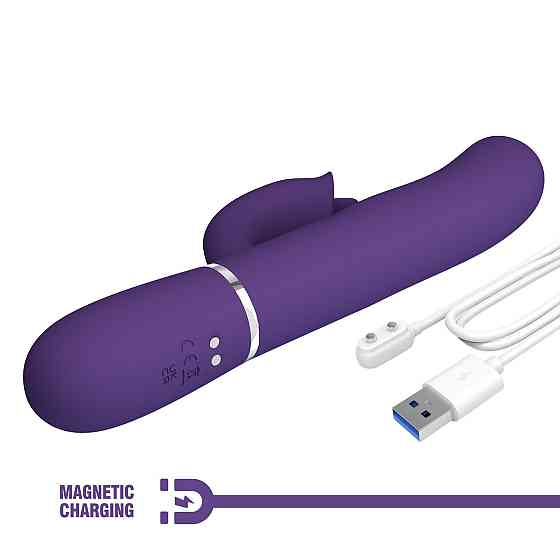 Вибратор PRETTY LOVE Gigi dark purple, 7 thumping functions 7 licking modes Sex Aura Киев