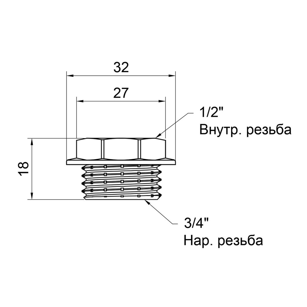 Футорка Thermo Alliance Standart 3/4"х1/2" НВ SD4232015 Київ - фото 7