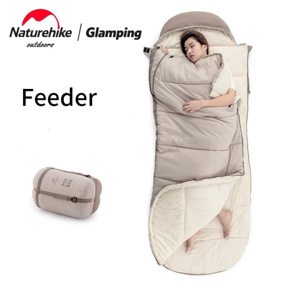 Спальний мішок з капюшоном Naturehike B400 NH21MSD11, правий, зелений Київ