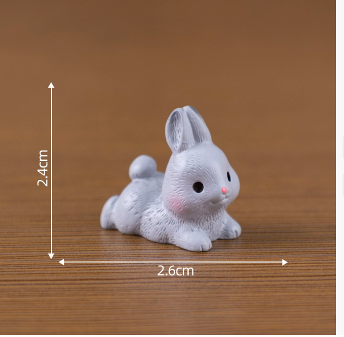 Фігурки Кролики 2.6 х 2.4 см Набір 4 шт Мініатюра для міні-саду Одеса - фото 5