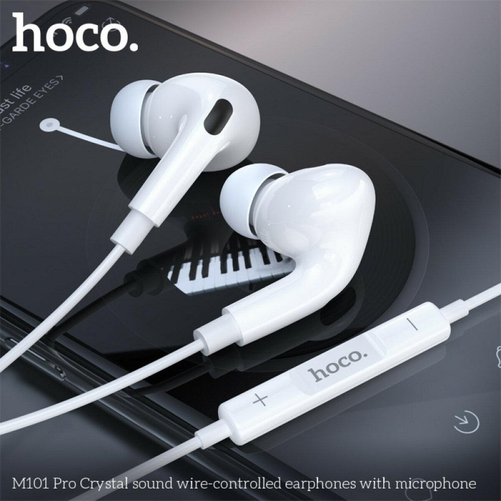 Навушники дротові HOCO M101 Pro Crystal sound з мікрофоном, колір білий 6931474782380 Одеса - фото 2