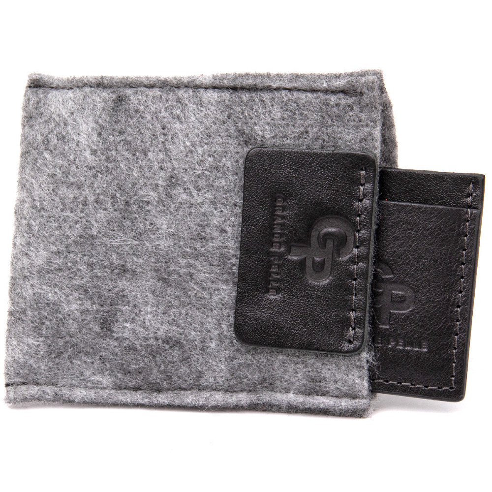 Маленький кожаный картхолдер GRANDE PELLE 11498 Черный Киев - изображение 4