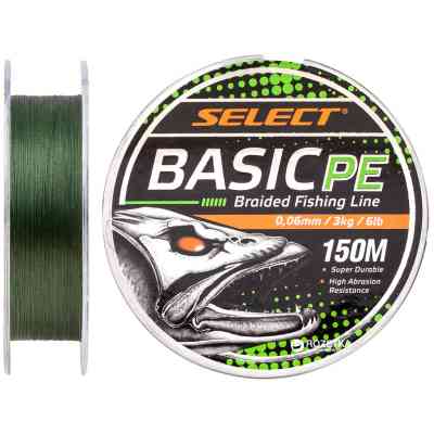 Шнур Select Basic PE 150m Dark Green 0.06mm 6lb/3kg (1870.18.19) Винница