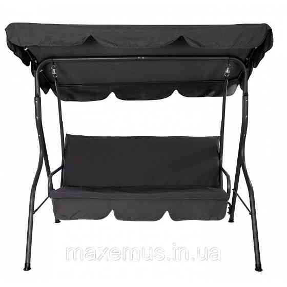 Садовые качели Bonro Relax для сада и дачи 3-х местная качели с навесом серая Мостиська
