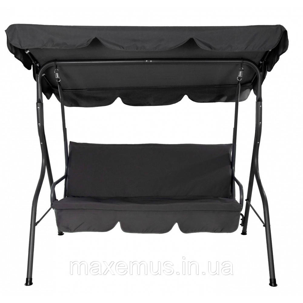 Садовые качели Bonro Relax для сада и дачи 3-х местная качели с навесом серая Мостиска - изображение 2