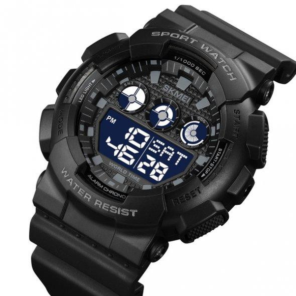 Тактичний водостійкий кварцовий годинник Skmei Stalker black Вінниця - фото 1