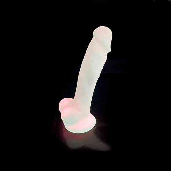Фаллоимитатор SilexD Johnny Pink Glow in the dark, двухслойный, силикон+Silexpan, диаметр 3,5см Sex Aura Киев
