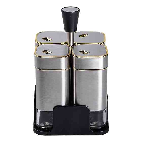 Набір ємностей для спецій 4 шт на підставці 120 мл Хром HP-1318 Коломия