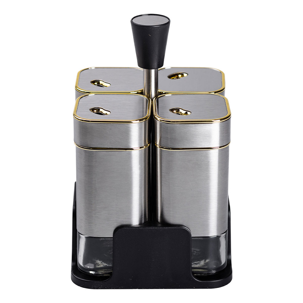 Набір ємностей для спецій 4 шт на підставці 120 мл Хром HP-1318 Коломия - фото 5