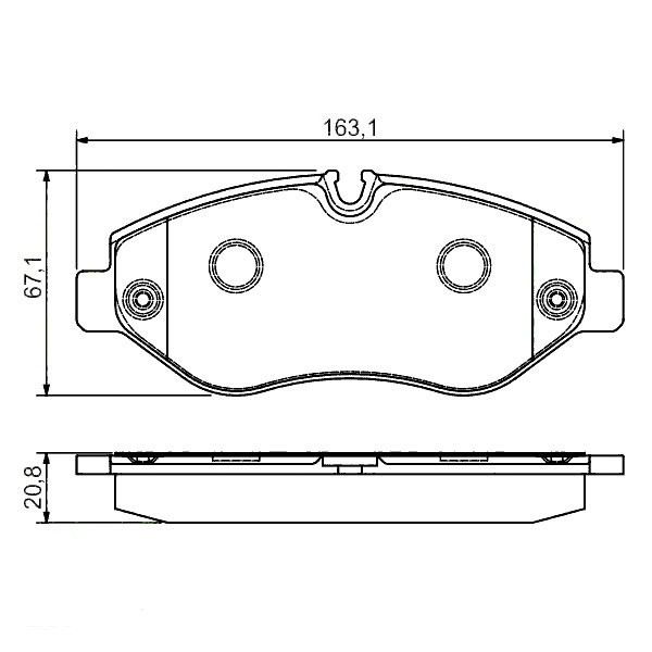 Гальмівні колодки Bosch дискові передні MB/VW Vito/Viano/Sprinter/Crafter'F'06 0986495098 Харків - фото 2