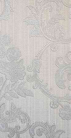 Обои виниловые на флизелине AdaWall Seyyah 1.06х10 вензеля завитки крупные структурные серебристые на белом Киев