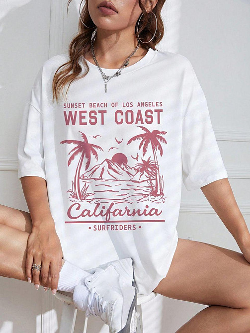 Футболка жіноча з принтом  42 Біла 2664082016 Дніпро - фото 1