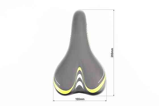 Сидіння MTB 265x155мм, чорно-зелене AVY-6628 Київ