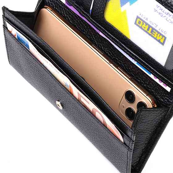 Функціональний гаманець для жінок з натуральної шкіри CANPELLINI 21822 Чорний Київ