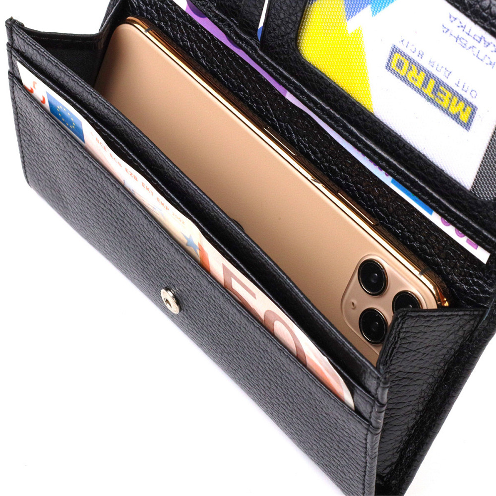 Функциональный кошелек для женщин из натуральной кожи CANPELLINI 21822 Черный Киев - изображение 5