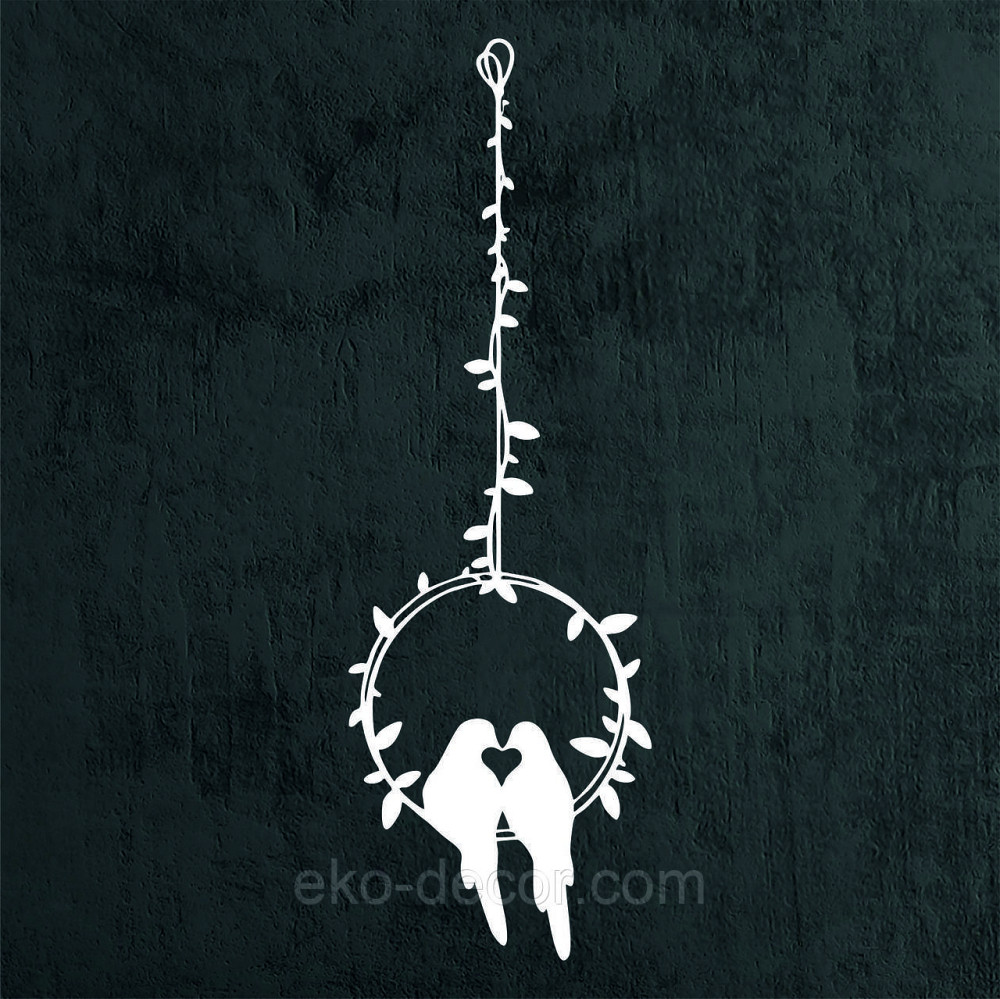 Декоративное настенное Панно «Две птички», Декор на стену 110*36 см, Белый Киев - изображение 3