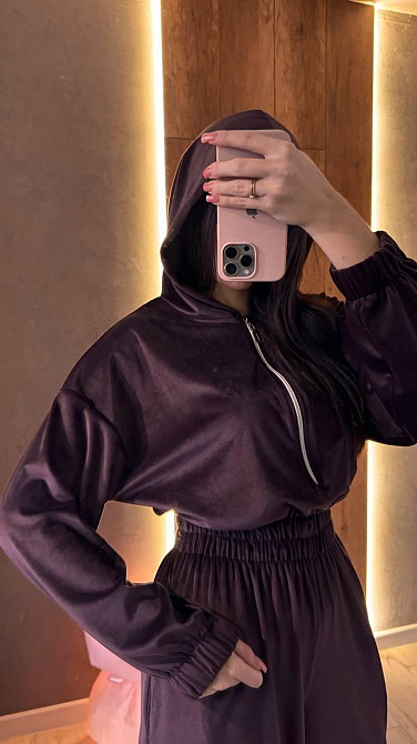 Жіночий стильний повсякденний комбінезон велюр плюш Шоколад, 44/46 Одеса - фото 8