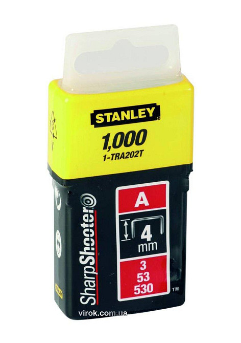 Скоба для степлера STANLEY "Light Duty" тип "А", h= 4 мм, 1000 шт. Одеса - фото 1
