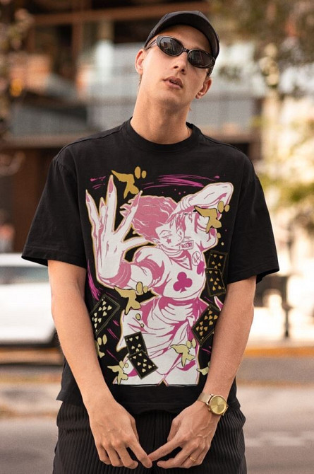 Футболка чоловіча з аніме принтом Мисливець × Мисливець оверсайз (S/M/L) Чорний AnimeJ1169 Дніпро - фото 10
