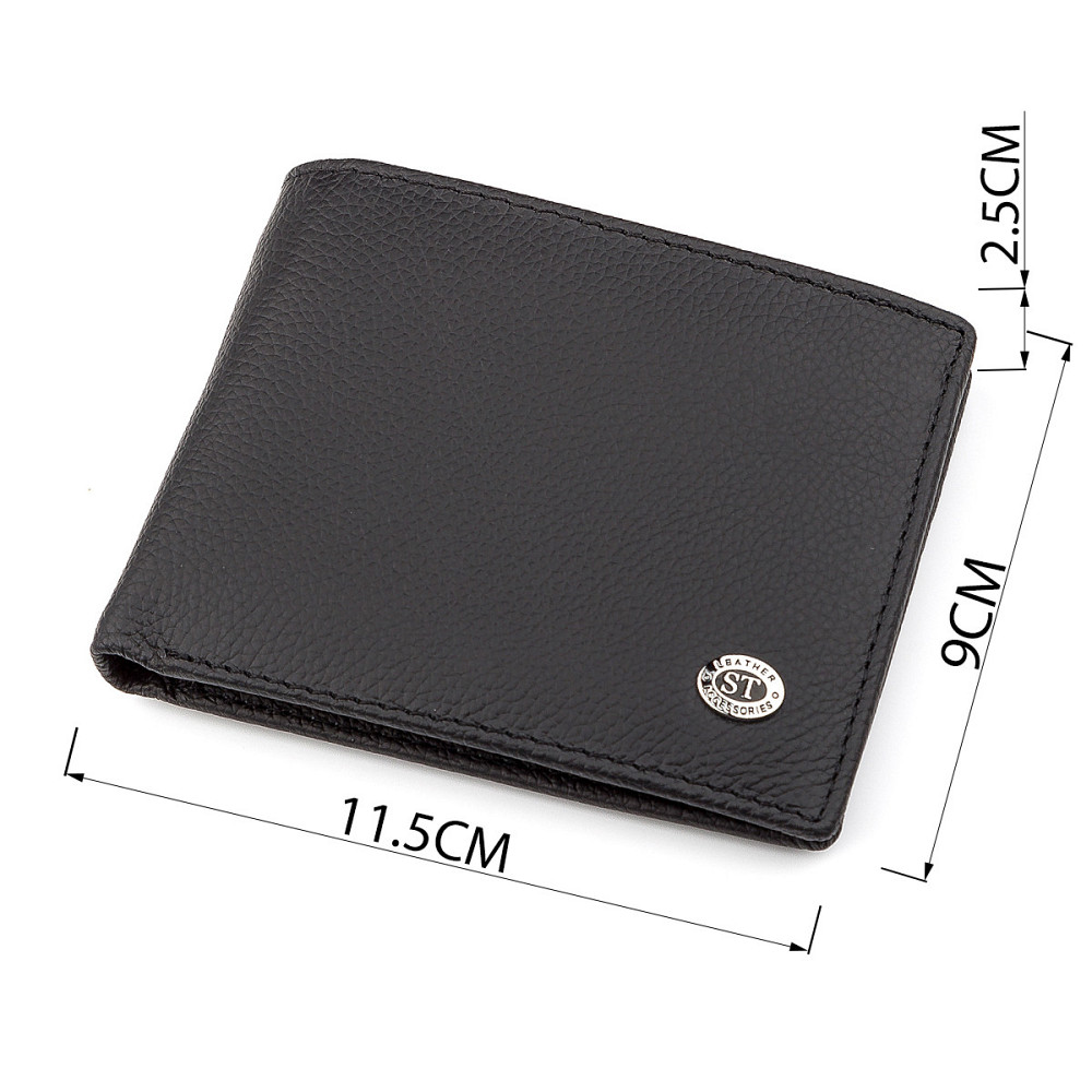 Мужской кошелек ST Leather 18352 (ST-1) натуральная кожа Черный Киев - изображение 4