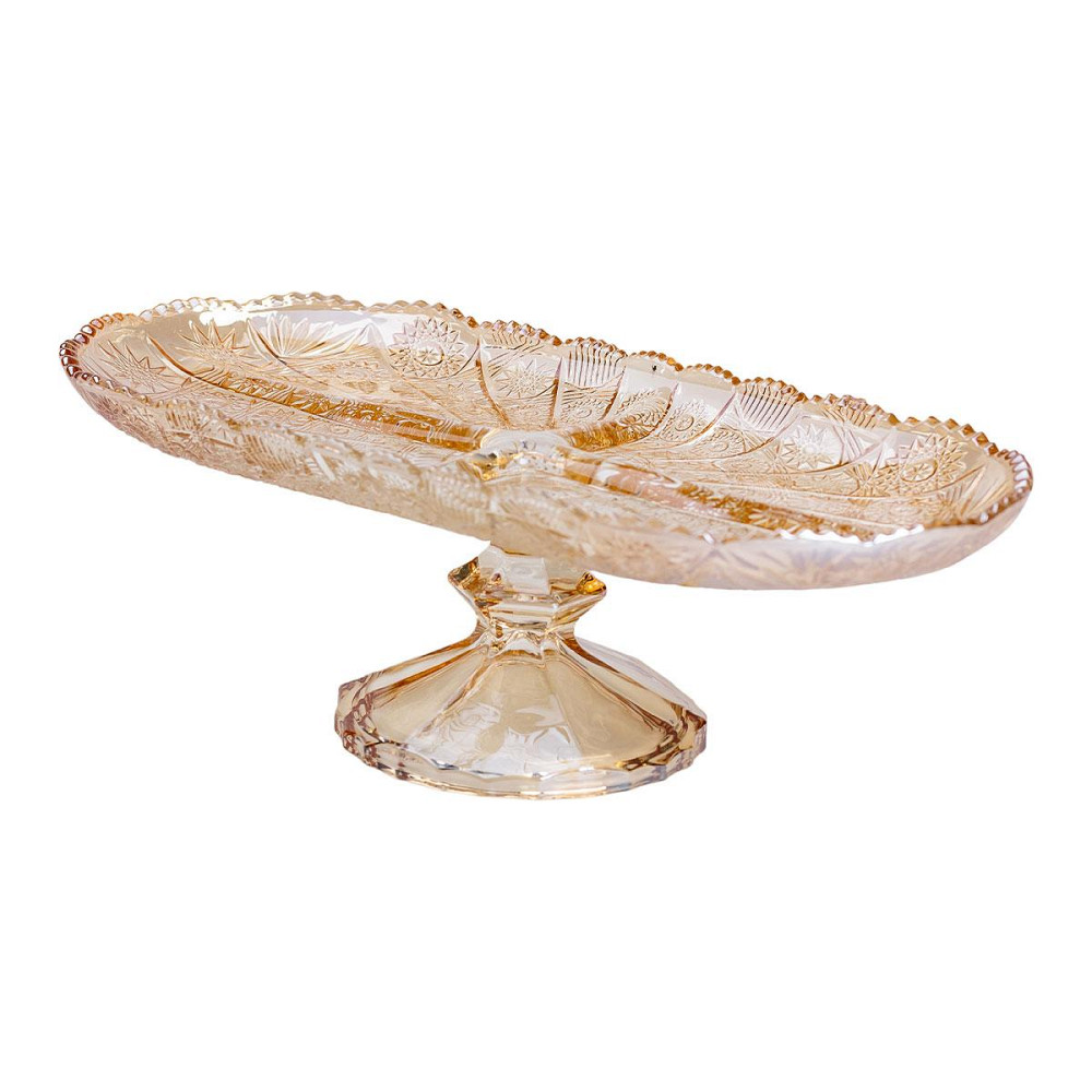 Скляна овальна фруктовниця на ніжці 33.5 см Київ - фото 3